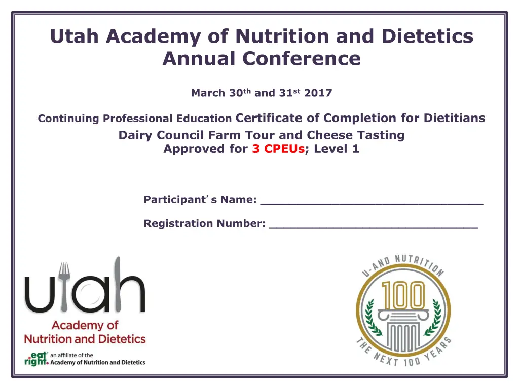 utah academy of nutrition and dietetics annual 10