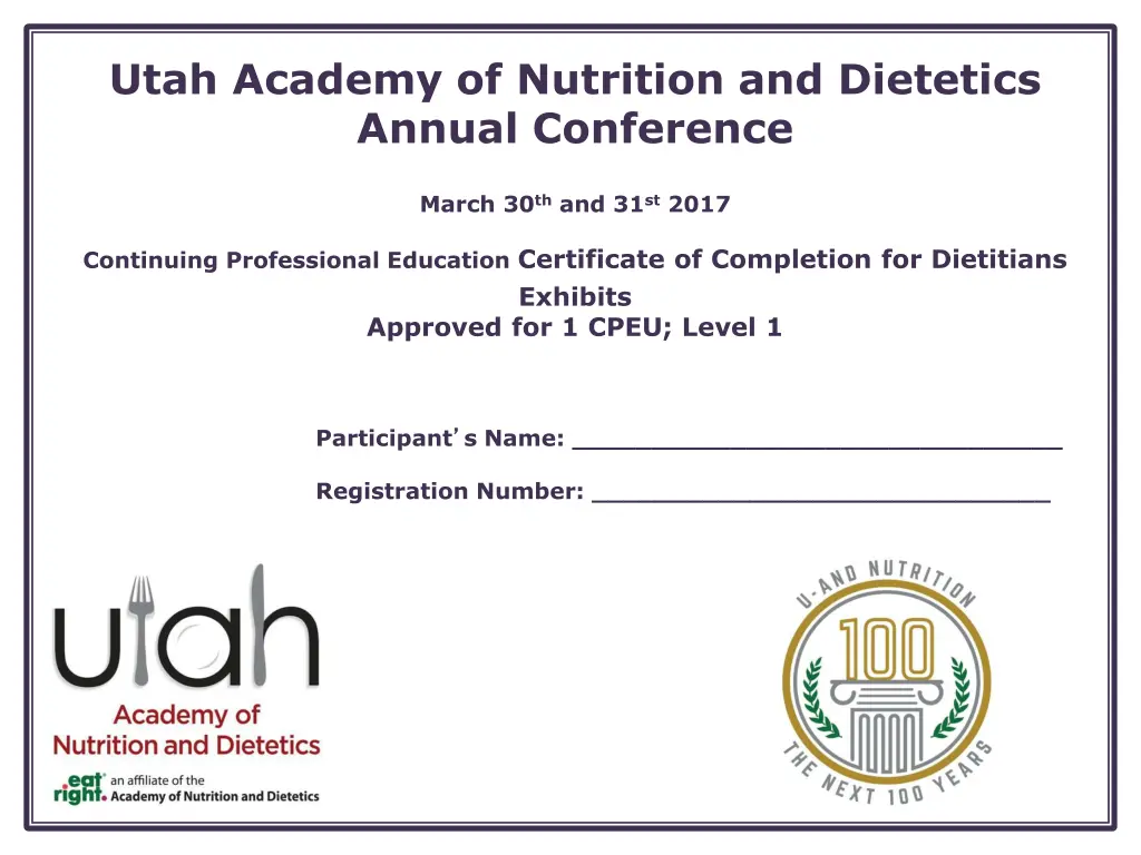 utah academy of nutrition and dietetics annual 2