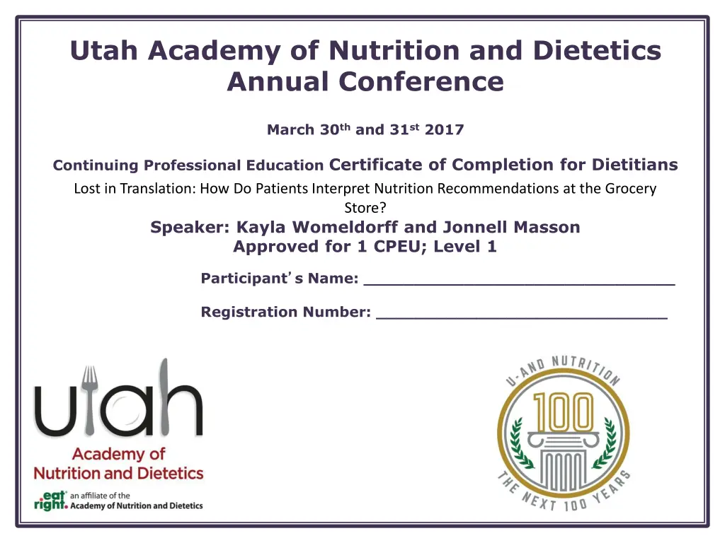 utah academy of nutrition and dietetics annual 7