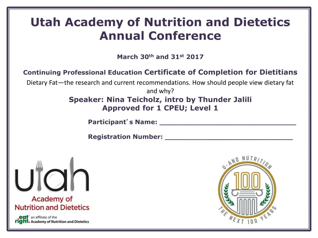 utah academy of nutrition and dietetics annual 9