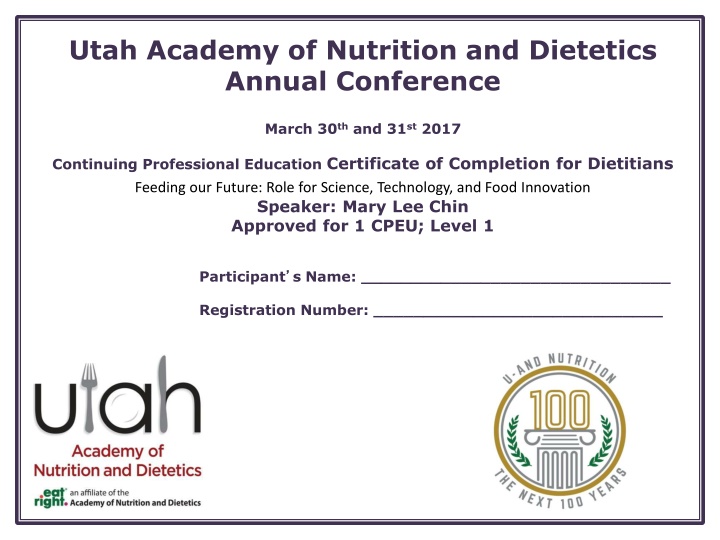 utah academy of nutrition and dietetics annual