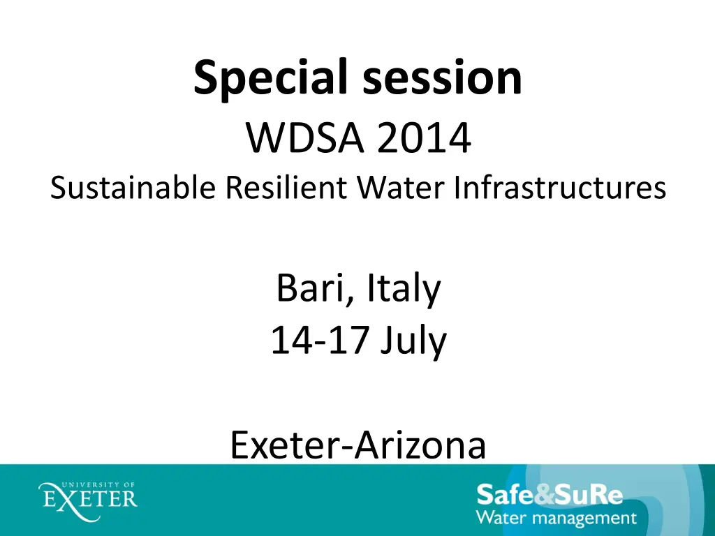 special session wdsa 2014 sustainable resilient