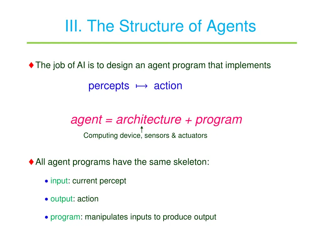 iii the structure of agents