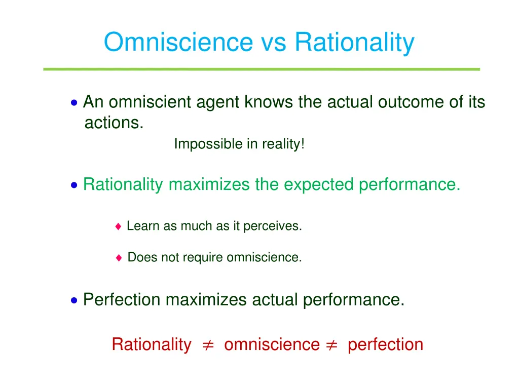 omniscience vs rationality