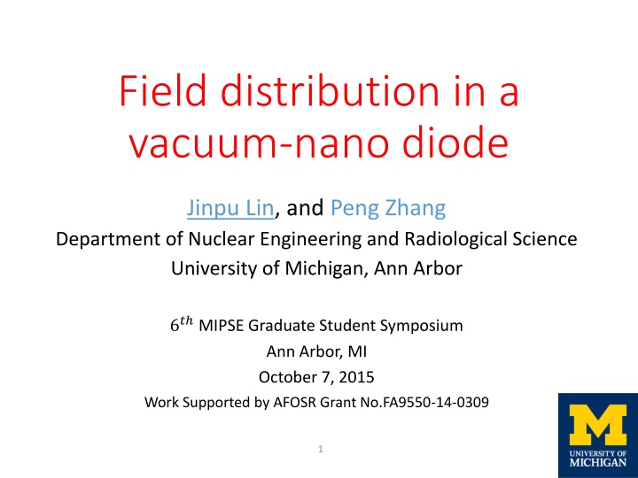 field distribution in a vacuum nano diode