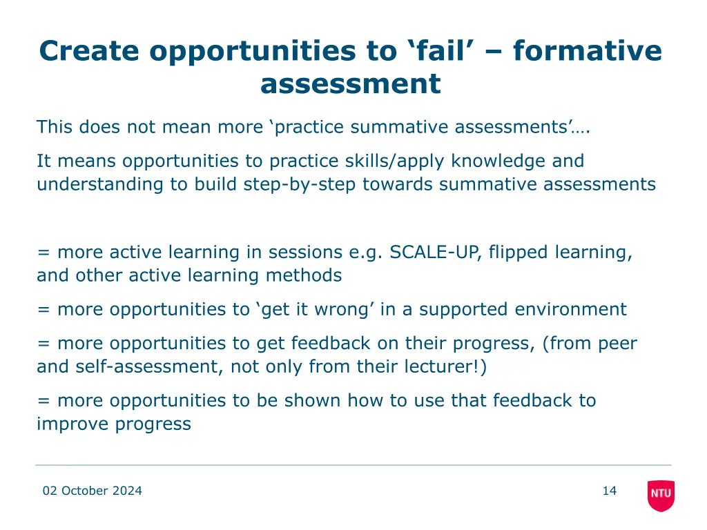 create opportunities to fail formative assessment