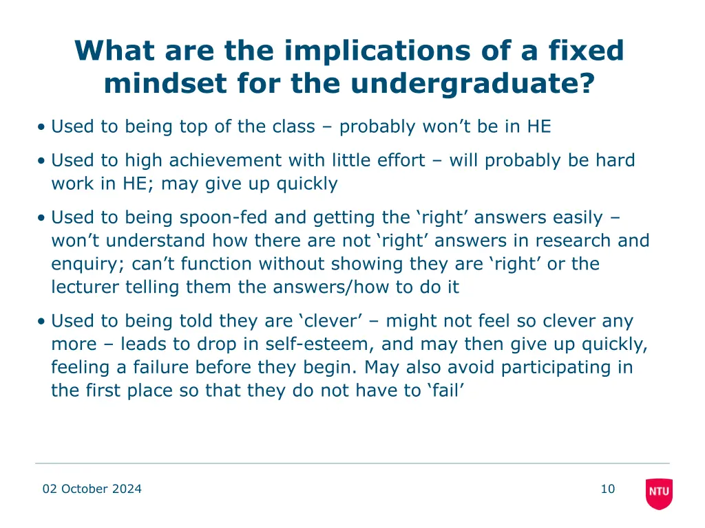 what are the implications of a fixed mindset