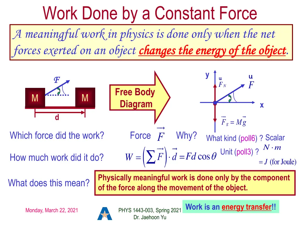 work done by a constant force a meaningful work