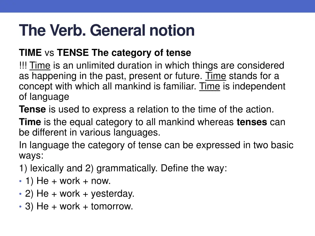 the verb general notion 1