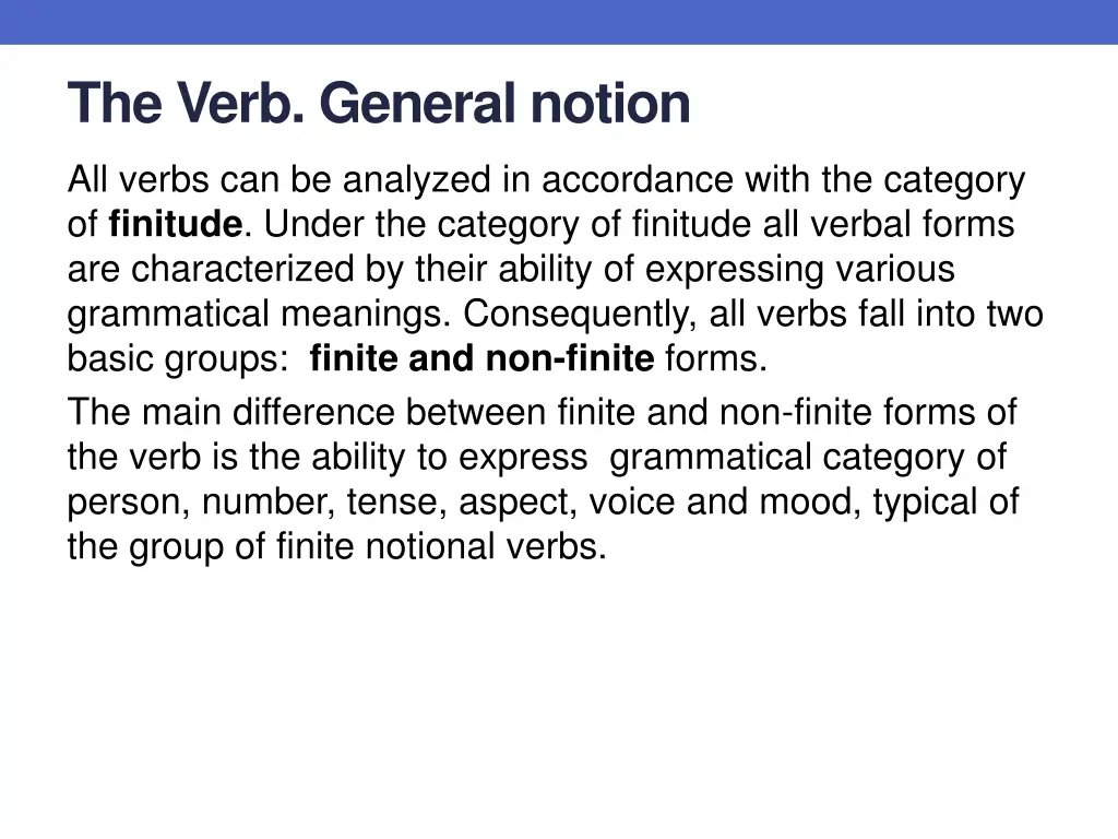 the verb general notion