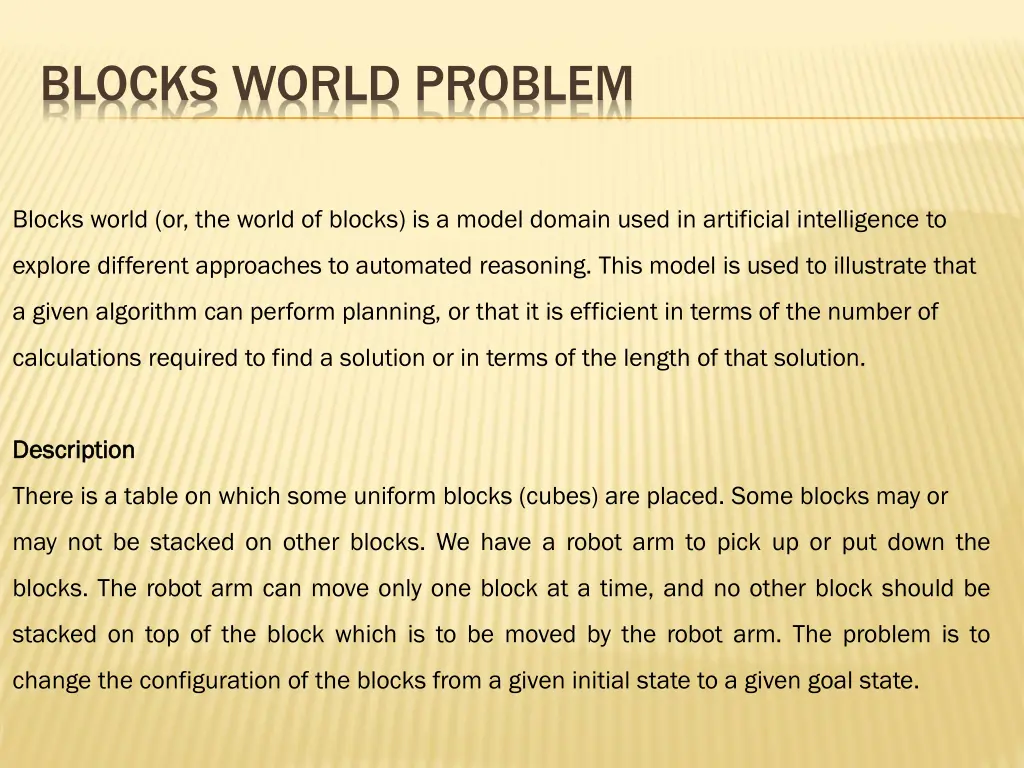 blocks world problem