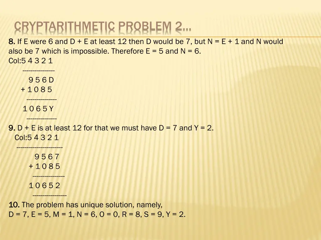 cryptarithmetic problem 2 1