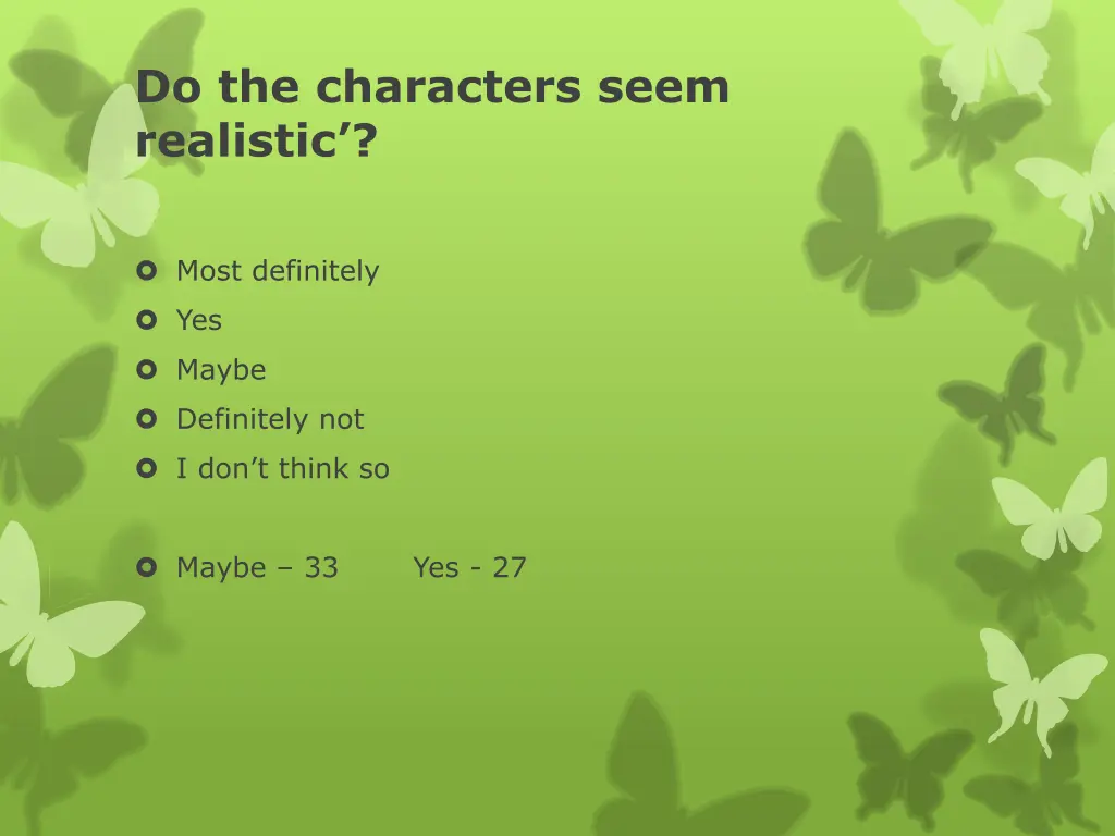 do the characters seem realistic