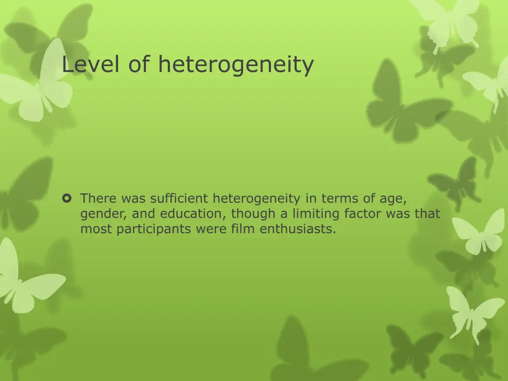 level of heterogeneity