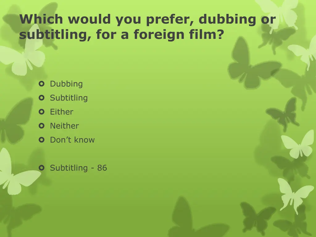 which would you prefer dubbing or subtitling