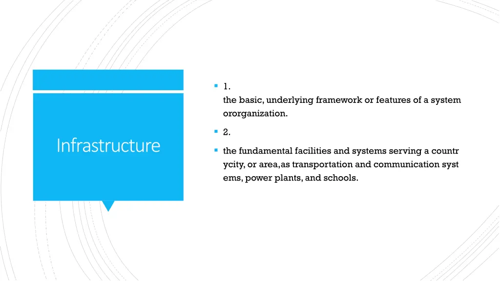 1 the basic underlying framework or features