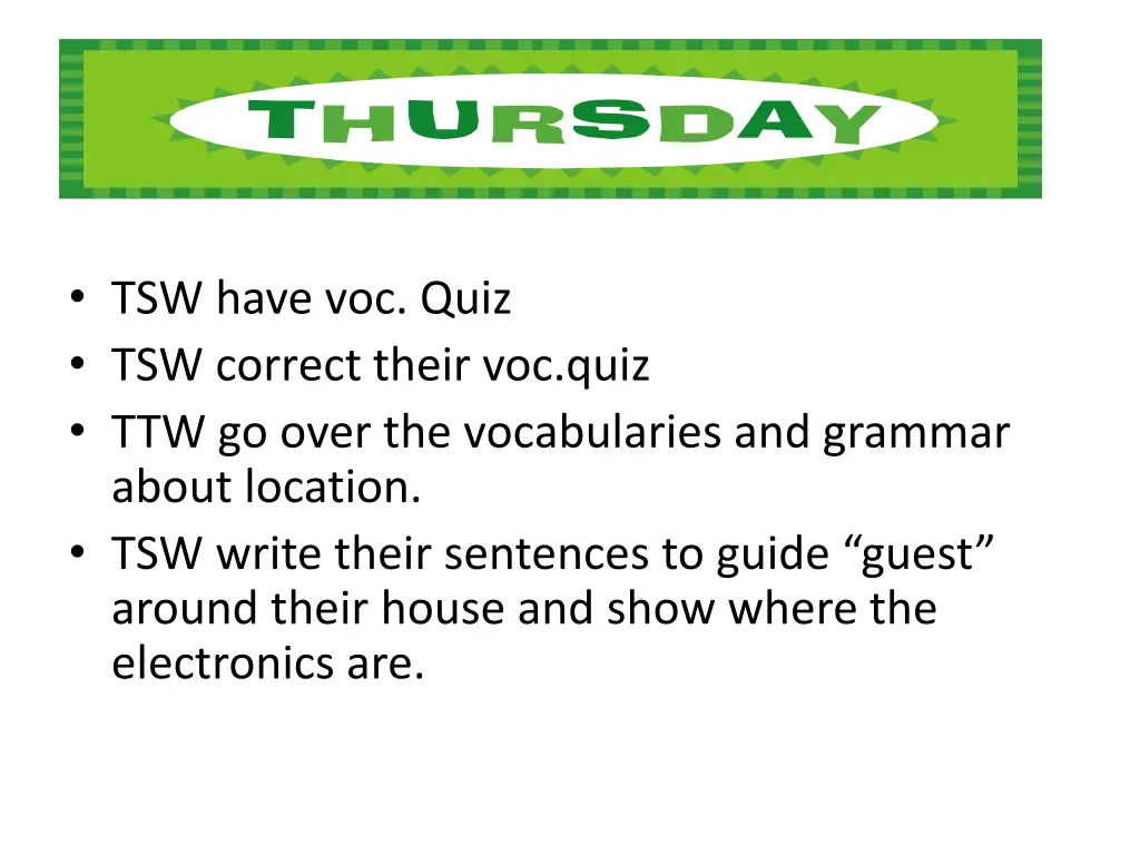 tsw have voc quiz tsw correct their voc quiz