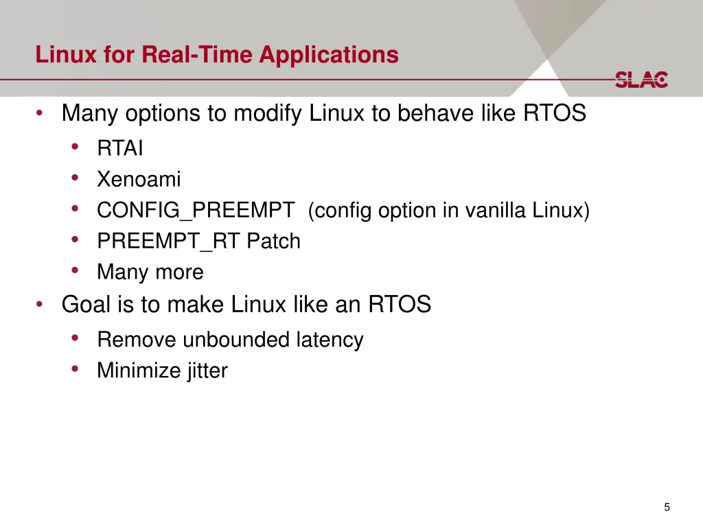 linux for real time applications