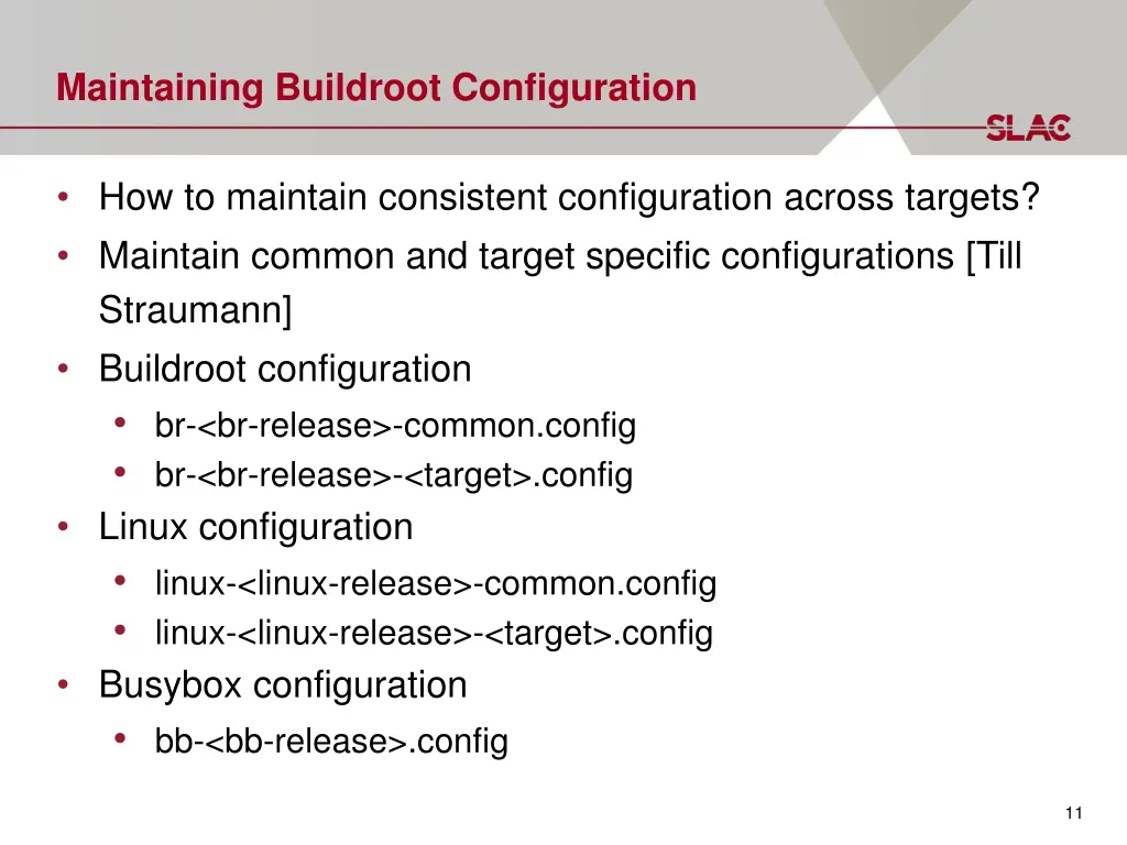 maintaining buildroot configuration