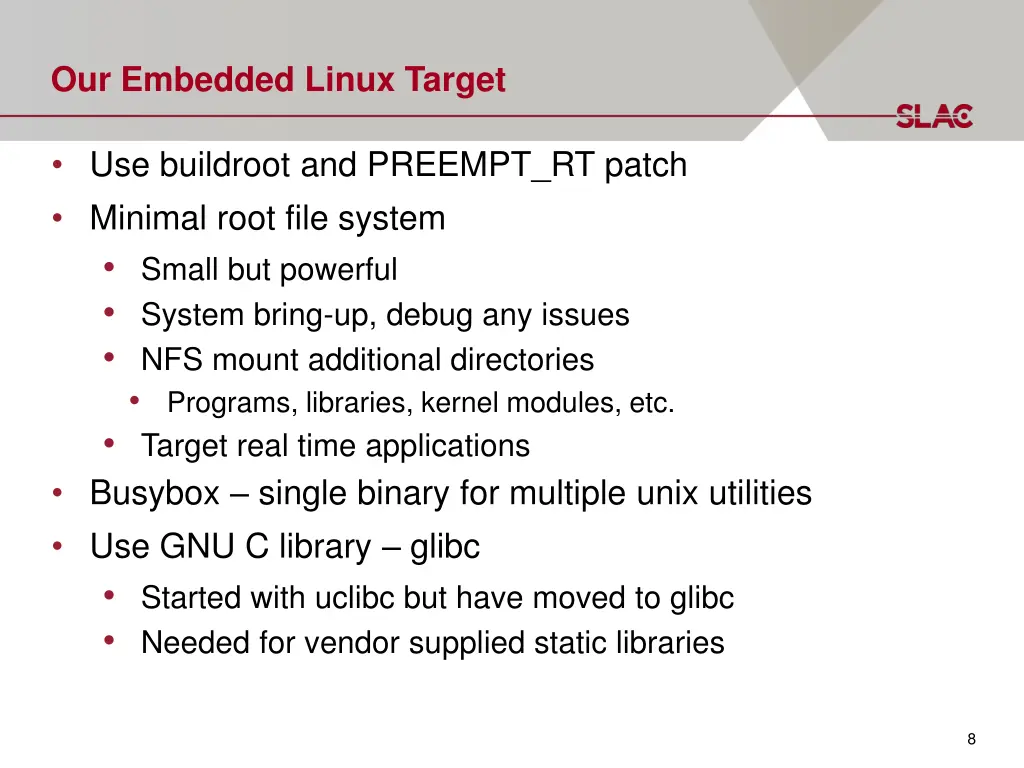 our embedded linux target