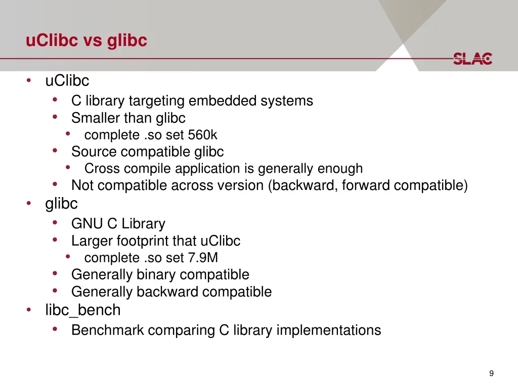 uclibc vs glibc