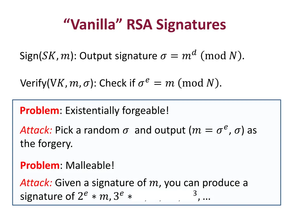 vanilla rsa signatures 1