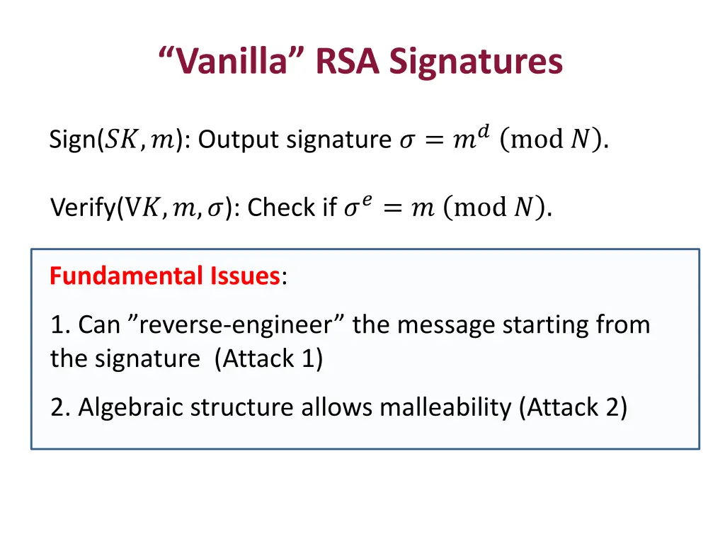 vanilla rsa signatures 2