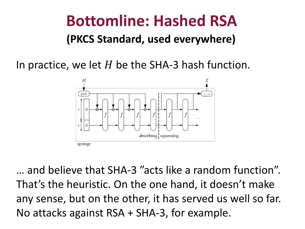 bottomline hashed rsa pkcs standard used