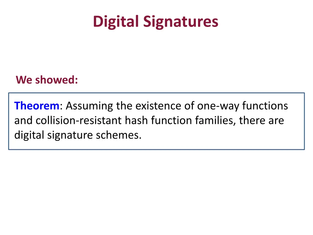 digital signatures