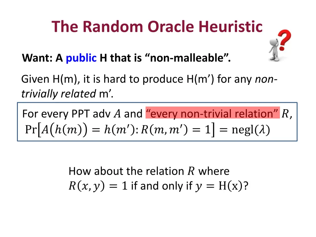 the random oracle heuristic