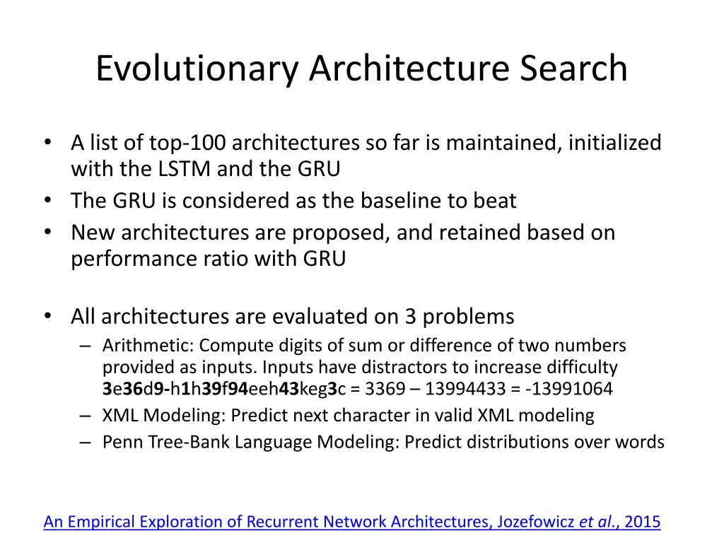 evolutionary architecture search