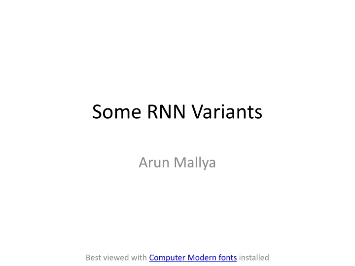 some rnn variants