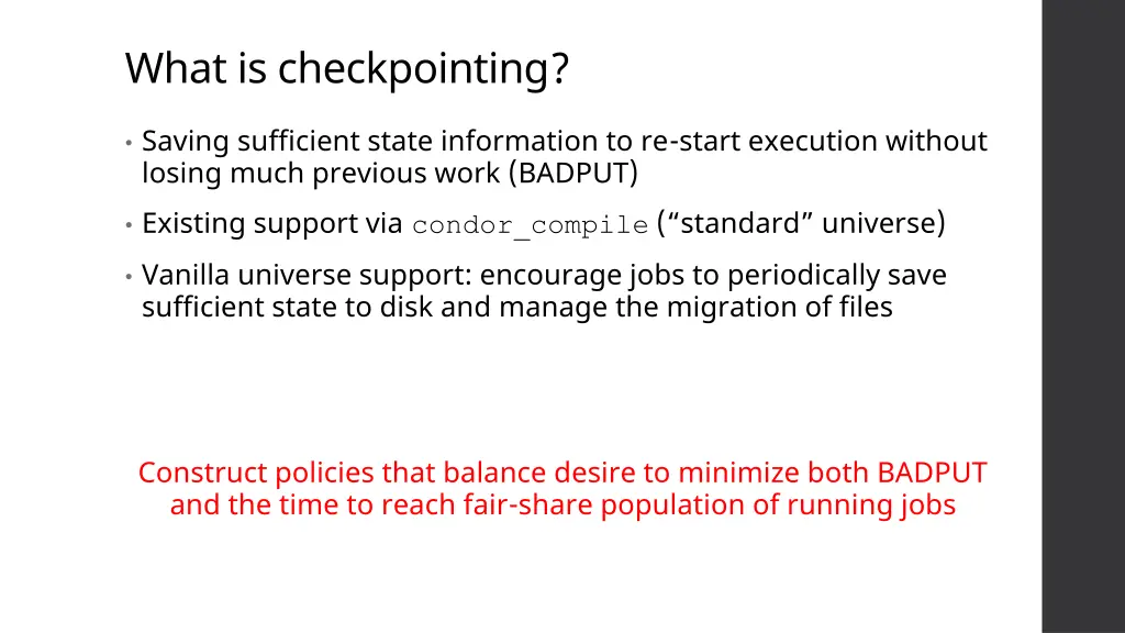 what is checkpointing