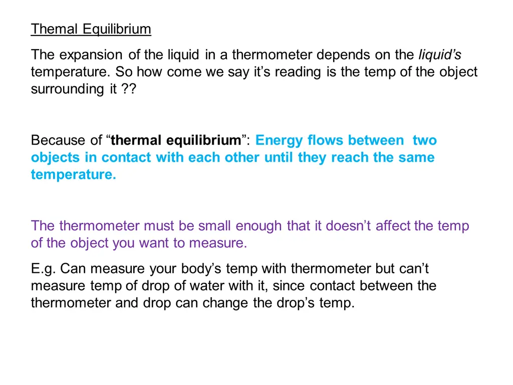 themal equilibrium