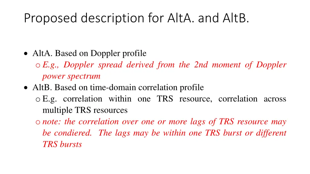 proposed description for alta and altb