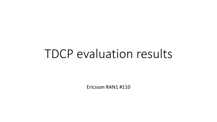 tdcp evaluation results