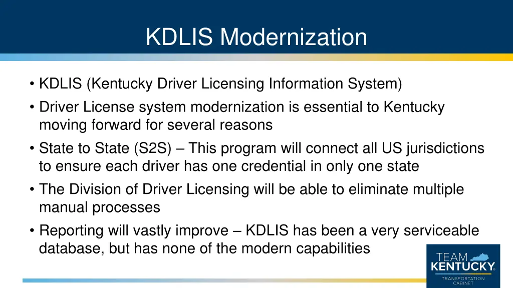 kdlis modernization