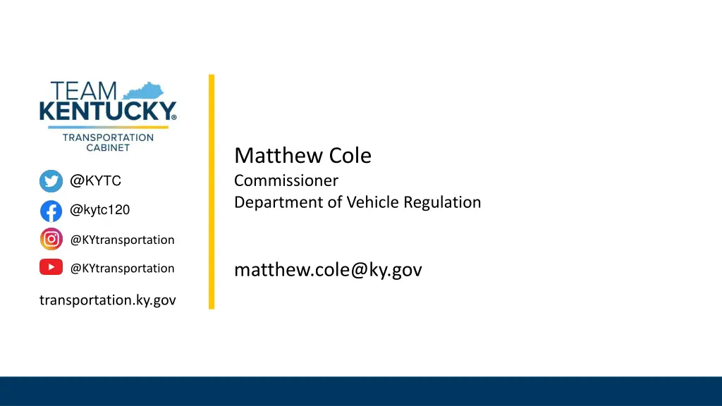 matthew cole commissioner department of vehicle