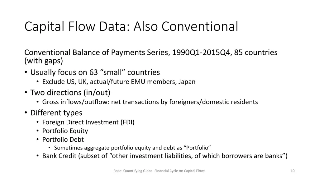 capital flow data also conventional