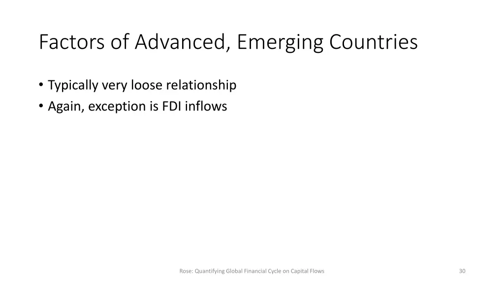 factors of advanced emerging countries