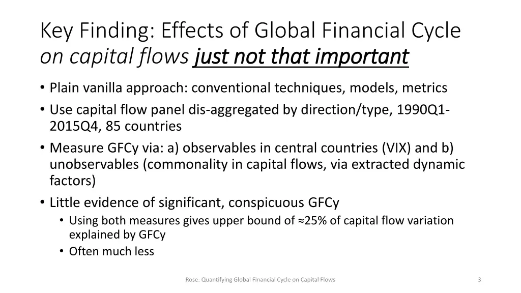 key finding effects of global financial cycle