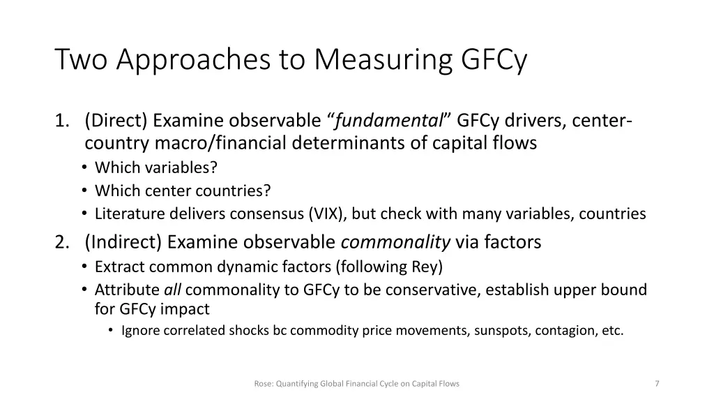 two approaches to measuring gfcy