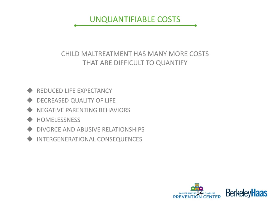 unquantifiable costs