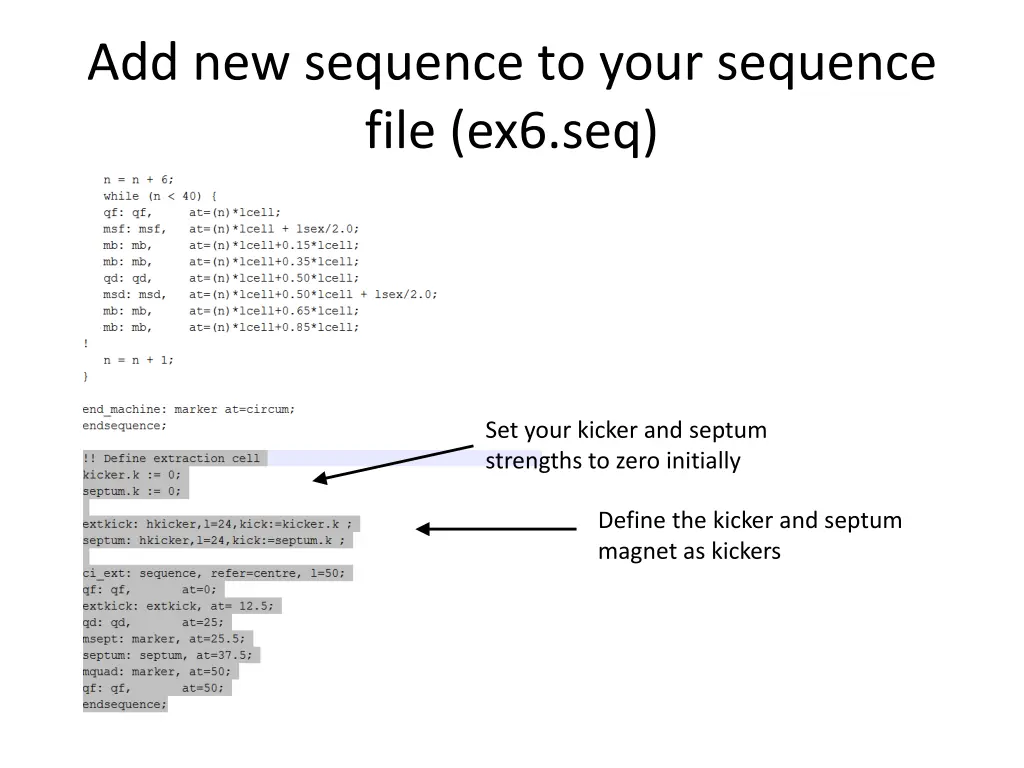 add new sequence to your sequence file ex6 seq