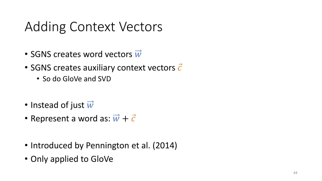 adding context vectors 1