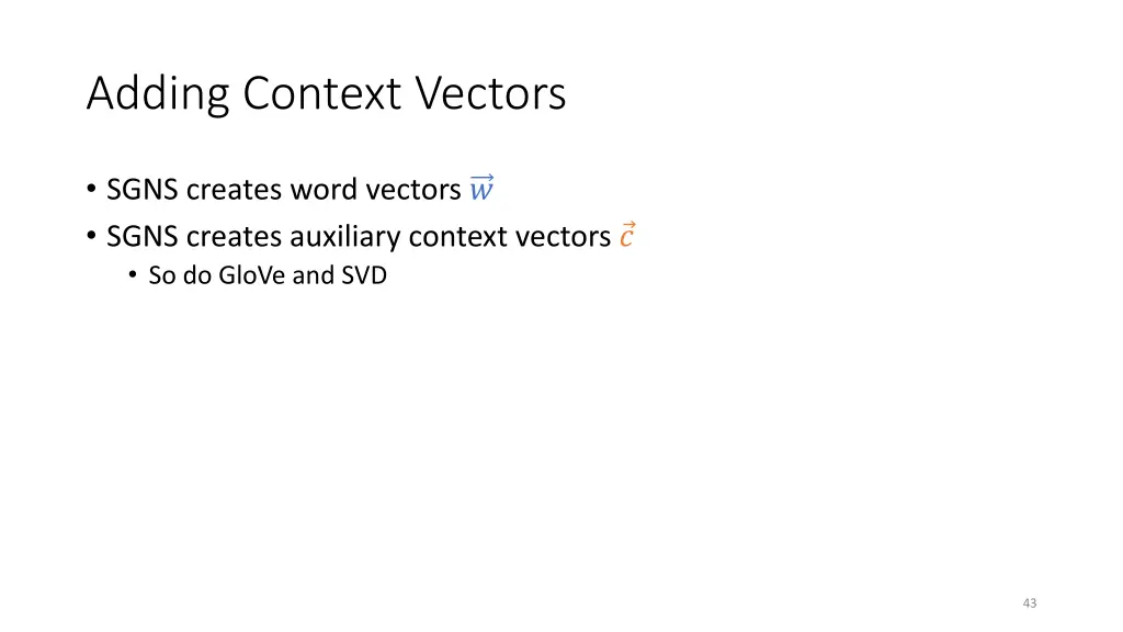 adding context vectors