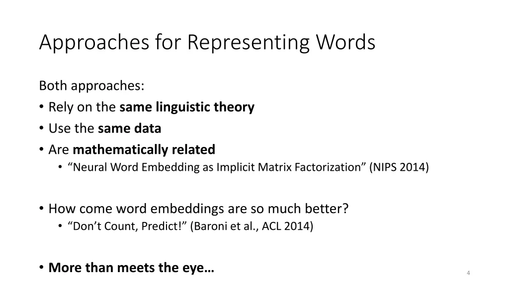 approaches for representing words 1