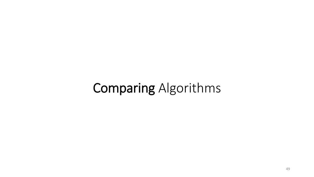 comparing comparing algorithms