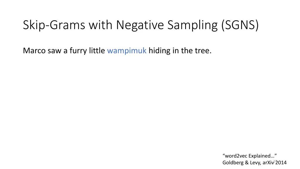 skip grams with negative sampling sgns 1