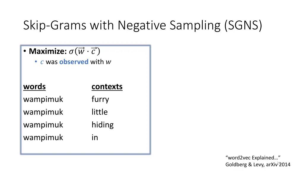 skip grams with negative sampling sgns 5